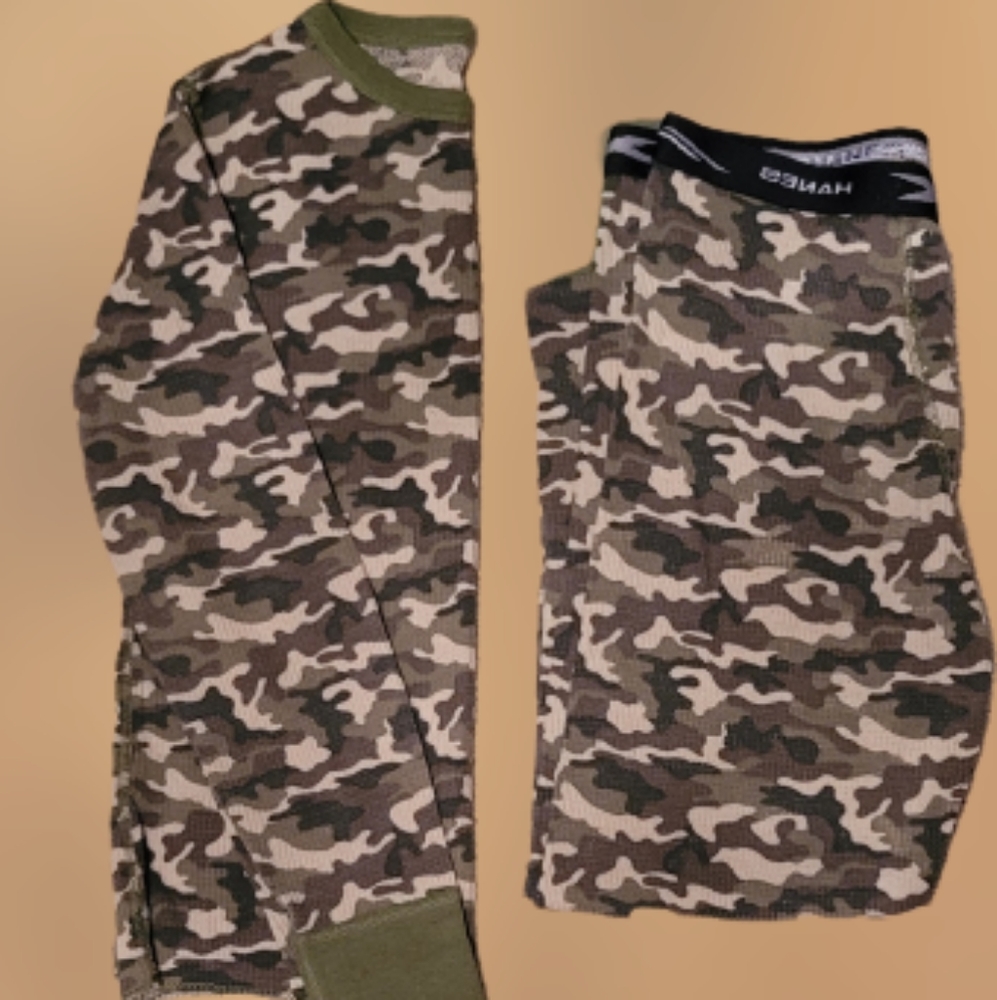 Hanes Waffle Knit Thermal set, kids m(10-12)